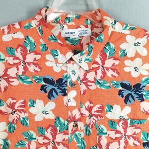 Old Navy Mens 3XLT Tall Shirt Hawaiian Built-In Flex‎ Classic Fit Stretch Floral